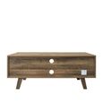 Shard 2 Door TV Unit - Walnut and Black