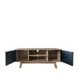 Shard 2 Door TV Unit - Walnut and Black