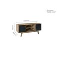 Shard 2 Door TV Unit - Walnut and Black