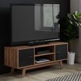 Shard 2 Door TV Unit - Walnut and Black