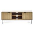 Sia TV Unit - 2 Door - Ribbed - Oak