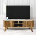 Slated Mango Wood 135cm TV Unit