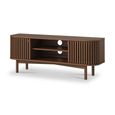 Soho TV Unit - 130cm - Slatted Small Storage - Dark Oak