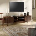 Soho TV Unit - 180cm - Slatted Large Storage - Dark Oak