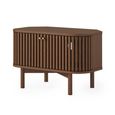 Soho TV Unit - Slatted Corner Storage - Dark Oak