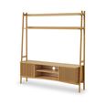 Soho TV Unit - 165cm - Slatted Ladder Large Storage - Oak