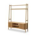 Soho TV Unit - Slatted Ladder Storage - Oak