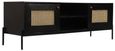 Tapola Black Wood and Rattan 145cm TV Unit