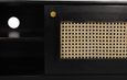Tapola Black Wood and Rattan 145cm TV Unit