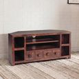 Dakota TV Unit - Corner - 110cm - Dark Mango Wood