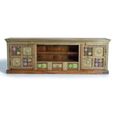 Trona TV Unit - Acacia Wood - Brass Cladded - Large Storage