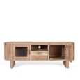 Turin Storage Curved TV Unit - 2 Door - Acacia Wood