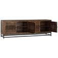 Uvalda TV Unit - Acacia Wood - Slatted - 4 Door - Large - 200cm