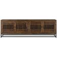 Uvalda TV Unit - Acacia Wood - Slatted - 4 Door - Large - 200cm