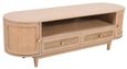 Vance Curved Natural Rattan and Mango Wood 152cm TV Unit