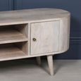 Washed Mango Wood TV Unit - Curved - 2 Door