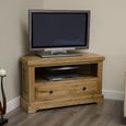 Deluxe Corner TV Unit - 1 Drawer - Oak