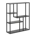 Seaford Wall Rack - Black Melamine and Metal