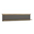 Pontypool Wall Shelf - Dark Grey and Light Oak