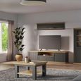 Pontypool Wall Shelf - Dark Grey and Light Oak