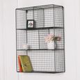 Black Metal Wall Shelf - 5 Compartment