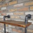 Shelves - Black Metal Pipe - 3 Wooden Wall Shelves