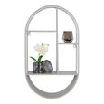 Feira Oval Wall Shelf - Grey Metal
