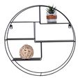 Genk Round Wall Shelf - Black Metal