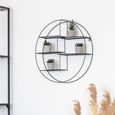 Genk Round Wall Shelf - Black Metal