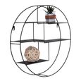 Genk Round Wall Shelf - Black Metal