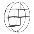 Genk Round Wall Shelf - Black Metal