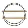 Korba Wall Shelf - Round - Grey and Gold Metal