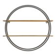 Korba Wall Shelf - Round - Grey and Gold Metal