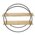 Korba Wall Shelf - Round - Grey and Gold Metal
