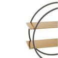 Korba Wall Shelf - Round - Grey and Gold Metal