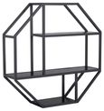 Seaford Wall Rack - Octagonal - Black Melamine and Metal