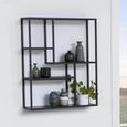 Seaford Wall Rack - Black Melamine and Metal