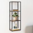 Seaford Wall Shelf - Narrow - Oak and Black Metal