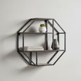 Seaford Wall Rack - Octagonal - Oak and Black Metal