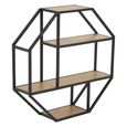 Seaford Wall Rack - Octagonal - Oak and Black Metal