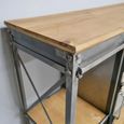 Cabinet - Fir Wood and Metal - Wide - on Wheels