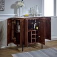Opal Fluted Drinks Cabinet - White Marble Top - Mango Wood