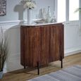 Opal Fluted Drinks Cabinet - White Marble Top - Mango Wood