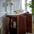 Opal Fluted Drinks Cabinet - White Marble Top - Mango Wood