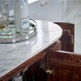 Opal Fluted Drinks Cabinet - White Marble Top - Mango Wood