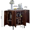 Opal Fluted Drinks Cabinet - White Marble Top - Mango Wood