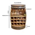 Surrey Wine Cabinet - Barrel - Solid Mango Wood