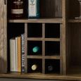 Arya Ribbed Dark Oak Wine Cabinet - 2 Door