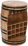 Dispur Solid Mango Wood Barrel Wine Cabinet