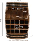Dispur Solid Mango Wood Barrel Wine Cabinet